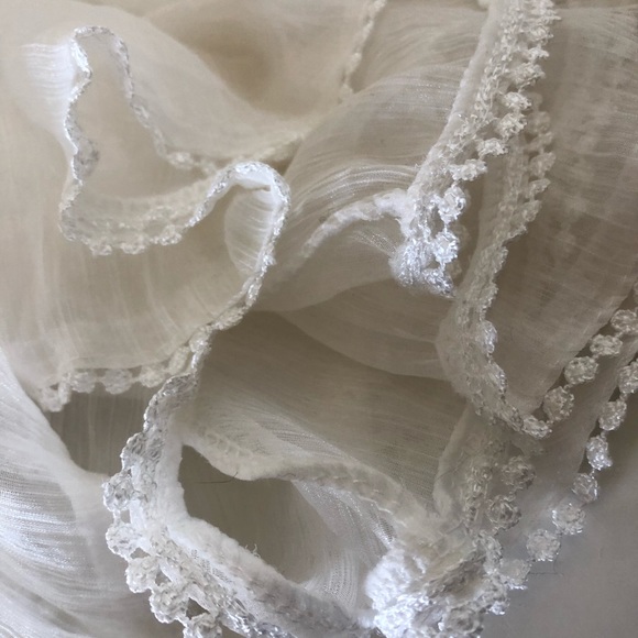 Angelic boho white chiffon flowy batwing top - Picture 7 of 7